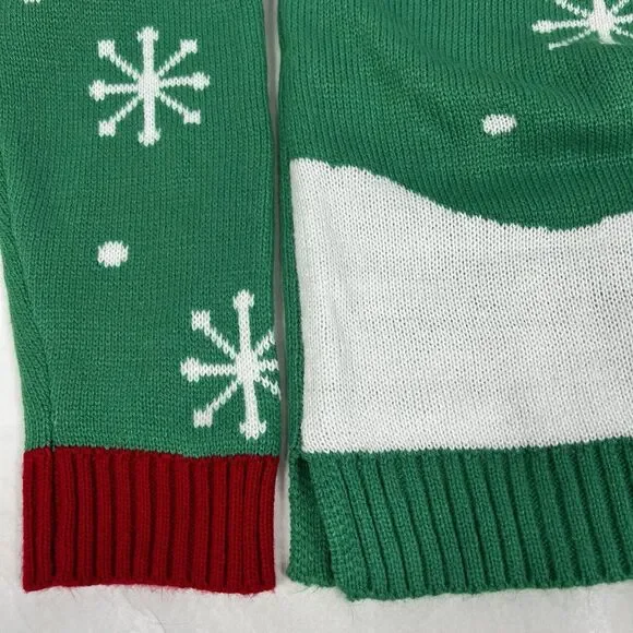 Blizzard Bay Green Ugly Christmas Cool Snowman Sunglasses Sweater Men’s Large - Picture 6 of 10
